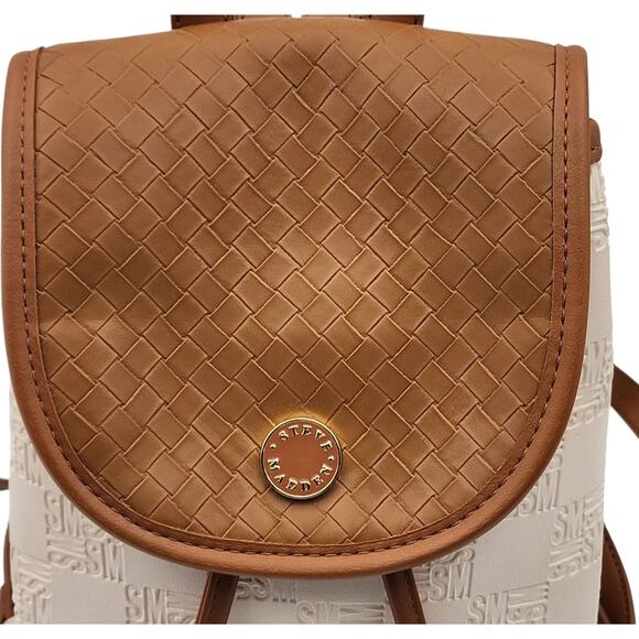 Signature Steve Madden BSARRA Backpack Mini Cream & Cognac - Picture 5 of 9